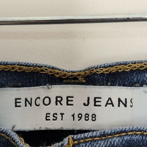 Encore Women's Jegging Skinny Jeans Size 3XL Medium Wash Blue Denim Stretch 35x2 - Picture 4 of 9